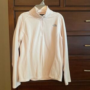 Pink North Face quarter-zip fleece